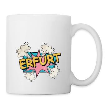 Erfurt Deutschland Stadt Schrift Pop Art Comic - Tasse - Weiß - Rechts