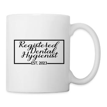 Registrierte Dentalhygienikerin Est. 2023 Abschluss - Tasse - Weiß - Rechts