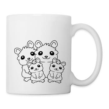 Dad Mom Kids Hamster - Mug - white - Right
