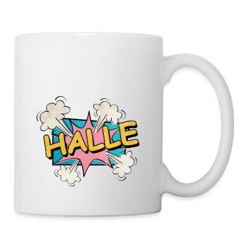 Halle Germany City Font Pop Art Comic - Mug - white - Right