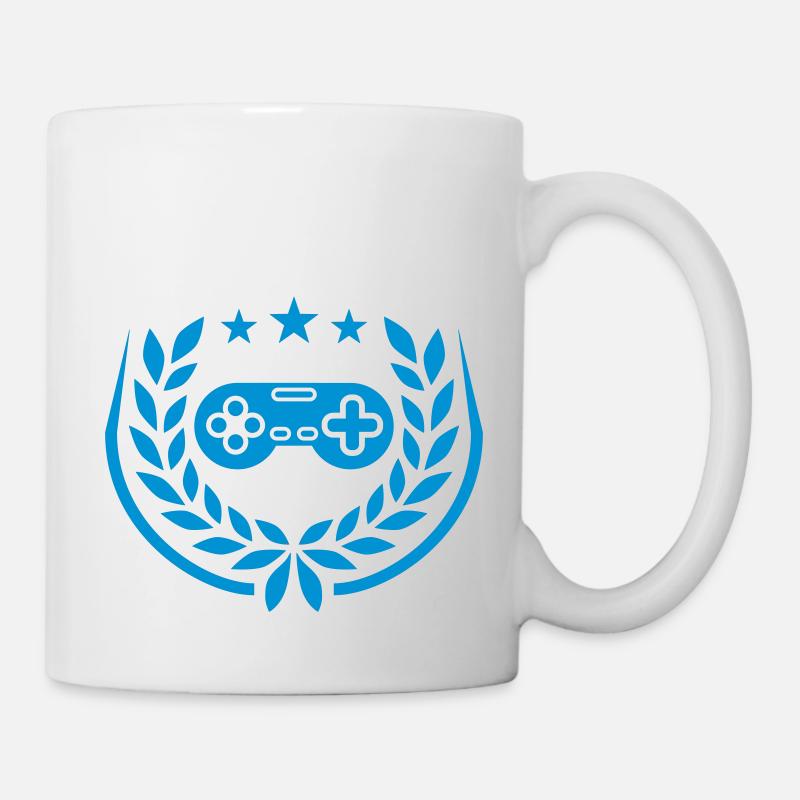 Sterne Lorbeerkranz Controller Retro - Tasse - Weiß