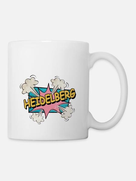 Heidelberg Deutschland Stadt Schrift Pop Art Comic - Tasse - Weiß