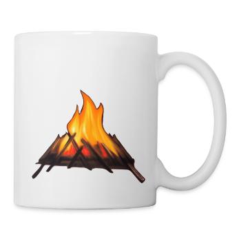 Campfire Camping Nature Forest Fire Outside Tent 2 - Mug - white - Right