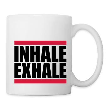 inhale exhale yoga quote - Mug - white - Right