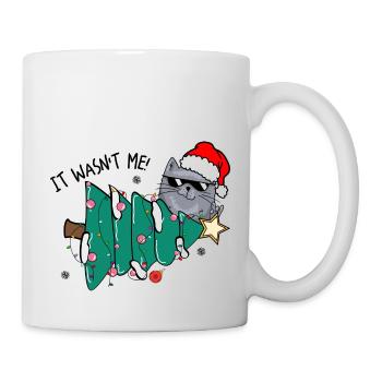 Christmas Funny Cat Christmas Tree Cat - Mug - white - Right