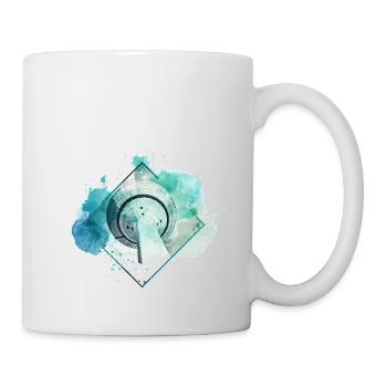 Düsseldorf Deutschland Stadt Skyline Splash Bunt - Tasse - Weiß - Rechts