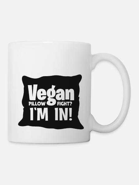 Vegan Pillow Fight? I'm In! - Mug - white