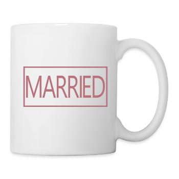 Verheiratetes passendes Paar Männer & Frauen Hochzeitstag - Tasse - Weiß - Rechts