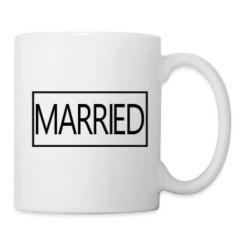 Verheiratetes passendes Paar Männer & Frauen Hochzeitstag - Tasse - Weiß - Rechts