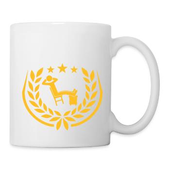 Icon man relaxes laurel wreath - Mug - white - Right