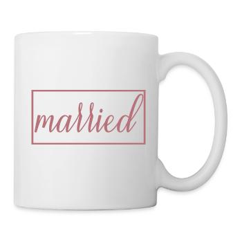 Verheiratetes passendes Paar Männer & Frauen Hochzeitstag - Tasse - Weiß - Rechts