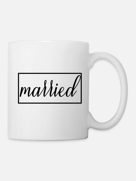 Couple marié assorti Hommes & Femmes Jour de mariage - Mug blanc - blanc