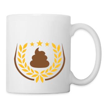 Scheiße Haufen Lorbeerkranz Sterne - Tasse - Weiß - Rechts