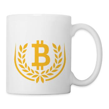Bitcoin Laurel Wreath Stars Coat of Arms - Mug - white - Right