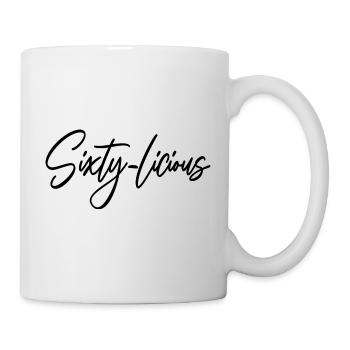 Sixty-Licious Funny 60th Birthday Party Men Women - Mug - white - Right