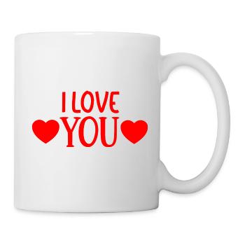 Je t’aime Cœurs - Mug blanc - blanc - Droite