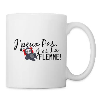 j peux pas j ai la flemme - Mug blanc - blanc - Droite