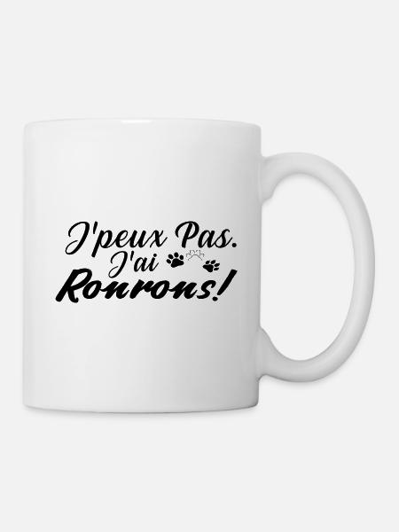 j peux pas j ai ronrons - Mug blanc - blanc