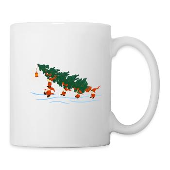 Elves with spruce - Mug - white - Right