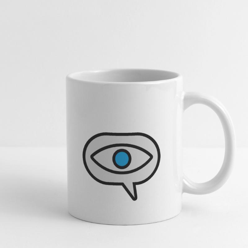 Eye Seeing Comic Speech Bubble Mug blanc