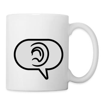 Entendre une bulle de discours de symbole simple - Mug blanc - blanc - Droite