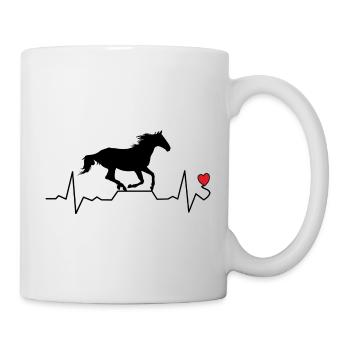 Pferd Herzschlag Herz Puls Frequenz - Tasse - Weiß - Rechts