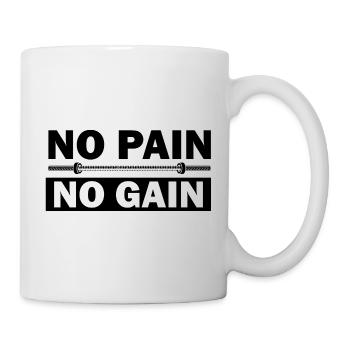 Pas de douleur Pas de gain - Citation de motivation de fitness - Mug blanc - blanc - Droite