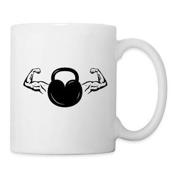 Bras musclés forts - Gym Dumbbell - Mug blanc - blanc - Droite