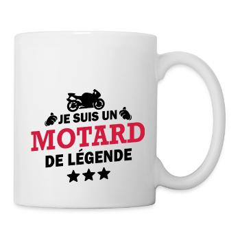 je suis un motard de légende / cadeau humour moto - Mug blanc - blanc - Droite