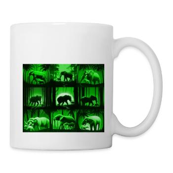 Elephant Pattern Design - Green - Mug - white - Right