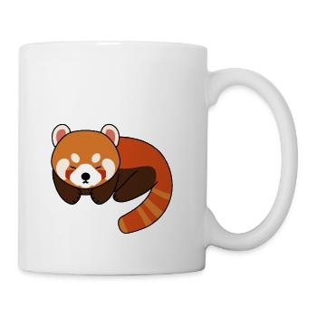 Roter Panda Müde Schlafen - Tasse - Weiß - Rechts
