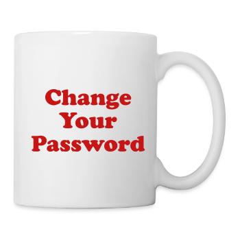 Change your Password! -red - Mug - white - Right
