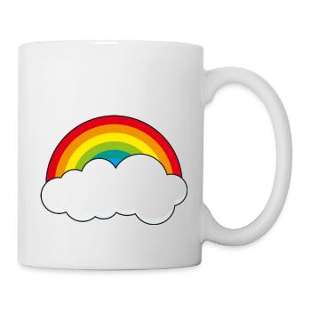 Regenbogen mit Wolke - Tasse - Weiß - Rechts