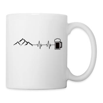 Berg und Bier Herzschlag - Tasse - Weiß - Rechts