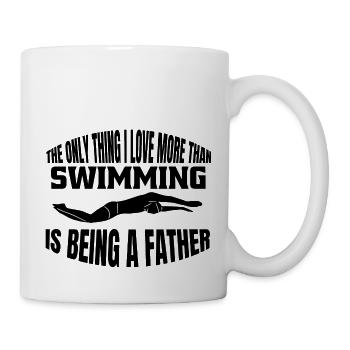 Schwimmerin Papa Schwimmer Schwimmverein Schwimmen - Tasse - Weiß - Rechts