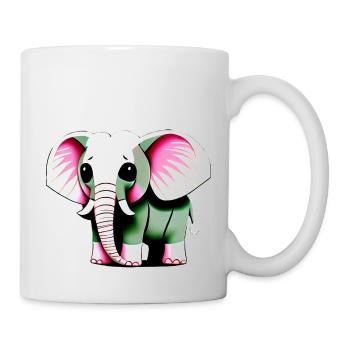 Kleiner Elefant Cartoon niedlich Liebe Abenteuer 6 - Tasse - Weiß - Rechts
