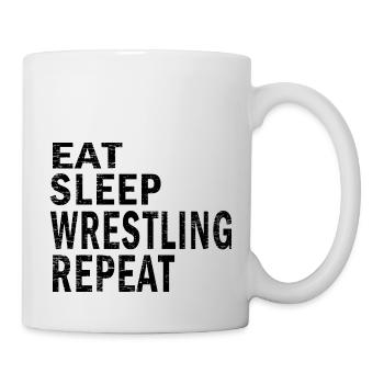 Mangez dormir Répétition de lutte pour les amateurs de lutte - Mug blanc - blanc - Droite