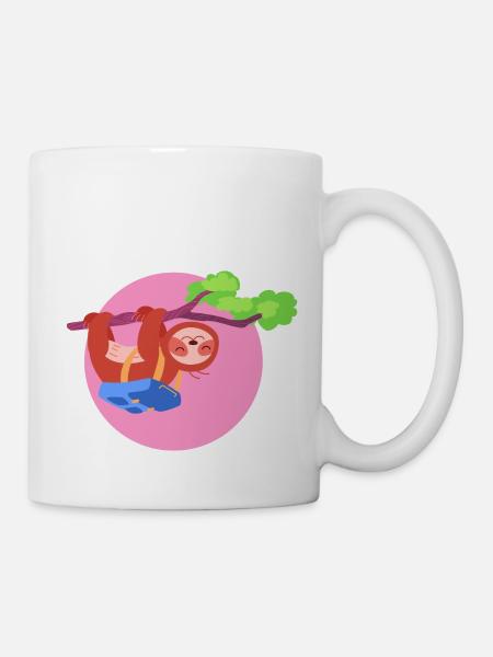 Faultier rosa - Tasse - Weiß