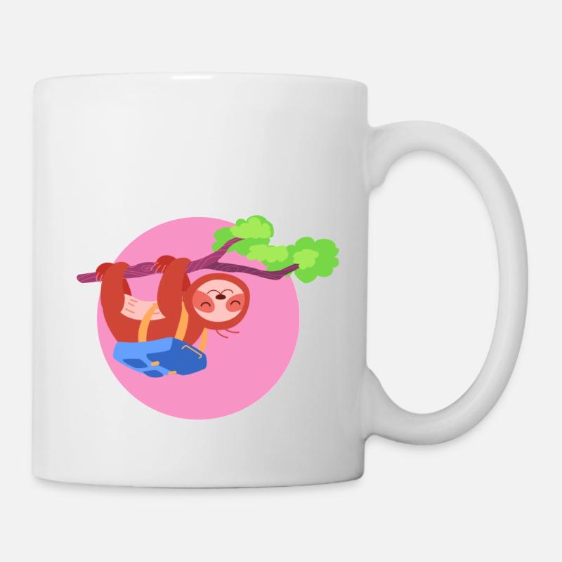 Faultier rosa - Tasse - Weiß