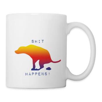 Shit happens! Hund gets shit done - Tasse - Weiß - Rechts