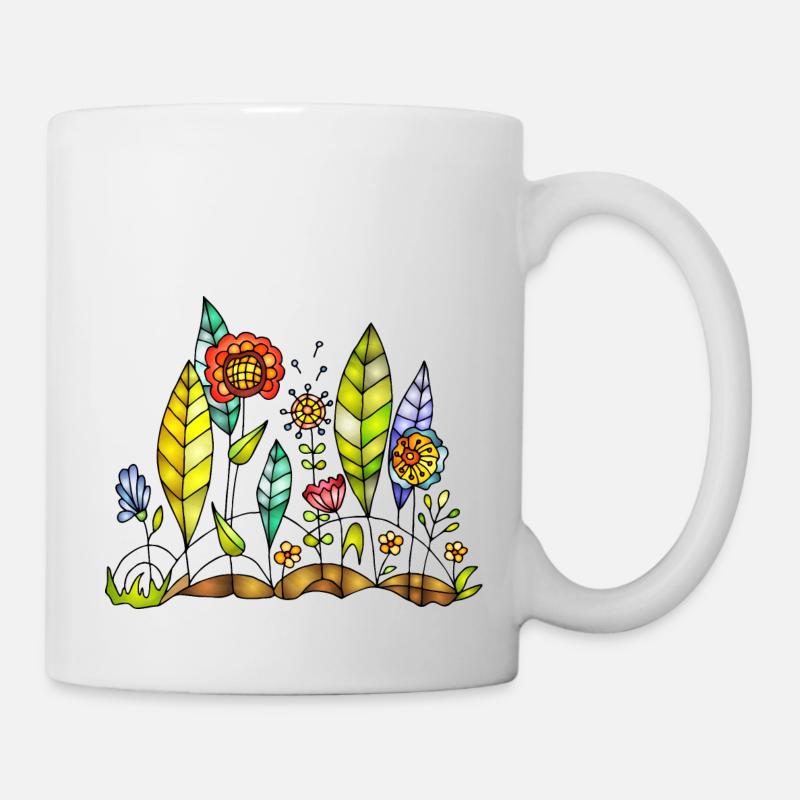 Blumen - Tasse - Weiß