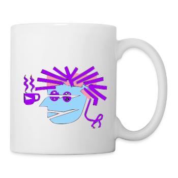 Leo der blaue Punk - Tasse - Weiß - Rechts