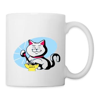 Chat et ramen - Mug blanc - blanc - Droite