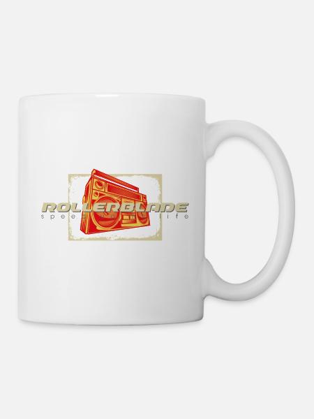 80s ghettoblaster rollerblader - Tasse - Weiß