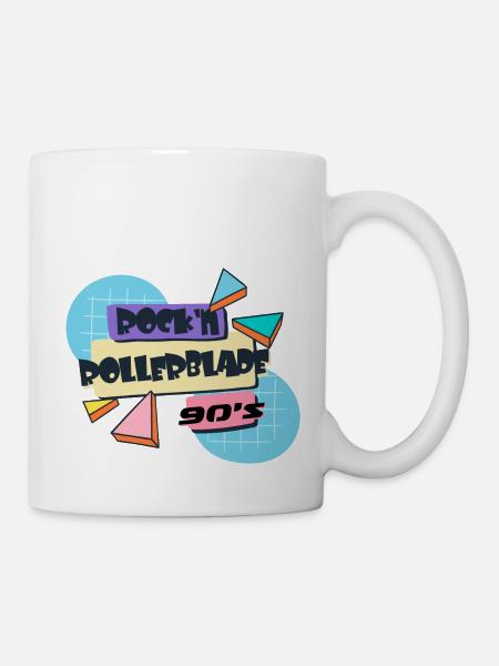 rock n rollerblade - Tasse - Weiß