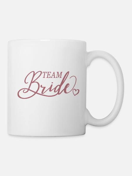 Team Braut, Bachelorette Junggesellinnenabschied - Tasse - Weiß