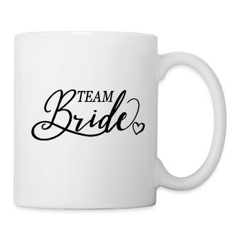 Team Braut, Bachelorette Junggesellinnenabschied - Tasse - Weiß - Rechts