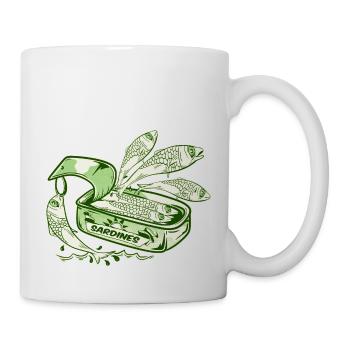 Lustige Sardinen Dose Fischkonserven - Tasse - Weiß - Rechts