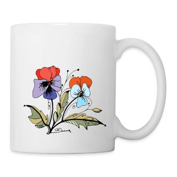 Fleur - Mug blanc - blanc - Droite