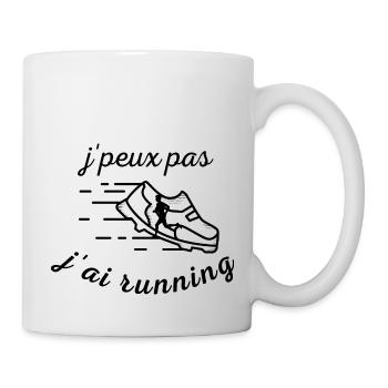 Je ne peux pas, j'ai running - Mug blanc - blanc - Droite